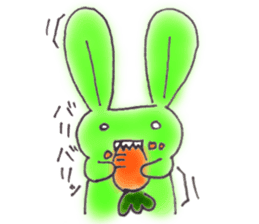 Tha puffy lovely green rabbit sticker #611933