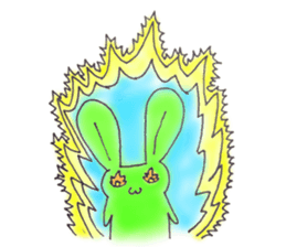 Tha puffy lovely green rabbit sticker #611934