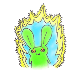 Tha puffy lovely green rabbit sticker #611934