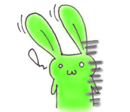 Tha puffy lovely green rabbit sticker #611935