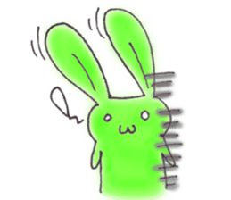 Tha puffy lovely green rabbit sticker #611935