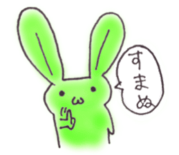 Tha puffy lovely green rabbit sticker #611936
