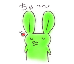 Tha puffy lovely green rabbit sticker #611937