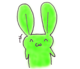 Tha puffy lovely green rabbit sticker #611939