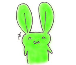 Tha puffy lovely green rabbit sticker #611939