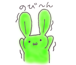 Tha puffy lovely green rabbit sticker #611940
