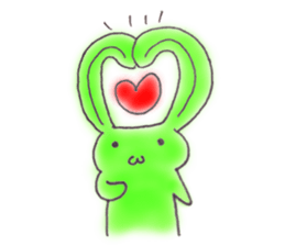 Tha puffy lovely green rabbit sticker #611941