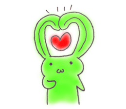 Tha puffy lovely green rabbit sticker #611941