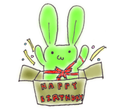 Tha puffy lovely green rabbit sticker #611942