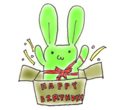 Tha puffy lovely green rabbit sticker #611942