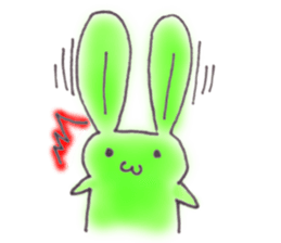 Tha puffy lovely green rabbit sticker #611943