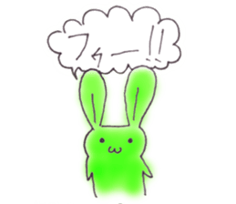 Tha puffy lovely green rabbit sticker #611944