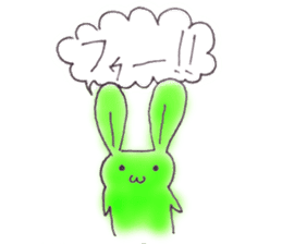 Tha puffy lovely green rabbit sticker #611944