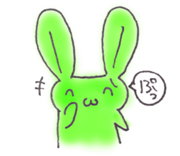 Tha puffy lovely green rabbit sticker #611946