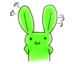 Tha puffy lovely green rabbit sticker #611947