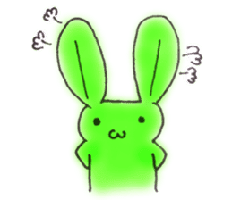 Tha puffy lovely green rabbit sticker #611947