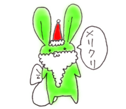 Tha puffy lovely green rabbit sticker #611948