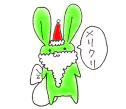 Tha puffy lovely green rabbit sticker #611948