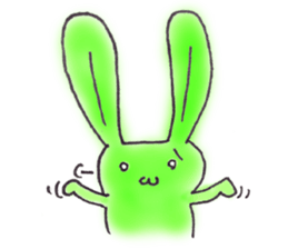 Tha puffy lovely green rabbit sticker #611949