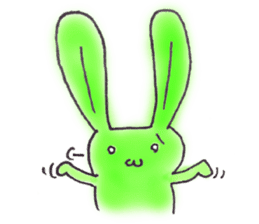 Tha puffy lovely green rabbit sticker #611949