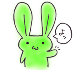 Tha puffy lovely green rabbit sticker #611950
