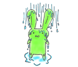 Tha puffy lovely green rabbit sticker #611951