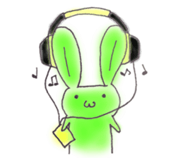 Tha puffy lovely green rabbit sticker #611953