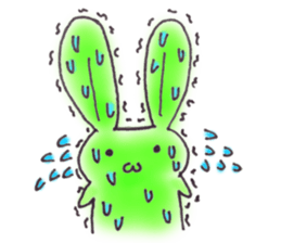Tha puffy lovely green rabbit sticker #611954
