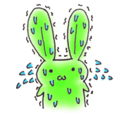 Tha puffy lovely green rabbit sticker #611954
