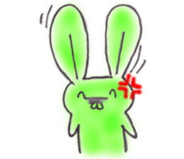 Tha puffy lovely green rabbit sticker #611958