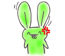 Tha puffy lovely green rabbit sticker #611958