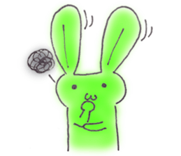 Tha puffy lovely green rabbit sticker #611959