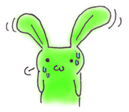 Tha puffy lovely green rabbit sticker #611960