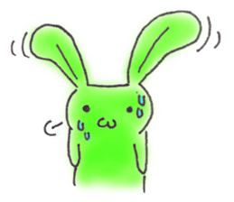 Tha puffy lovely green rabbit sticker #611960