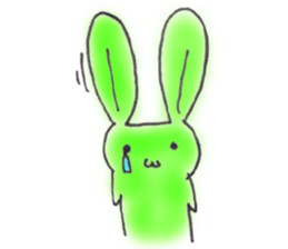 Tha puffy lovely green rabbit sticker #611961