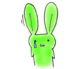 Tha puffy lovely green rabbit sticker #611961
