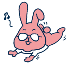 glasses rabbit sticker #614604