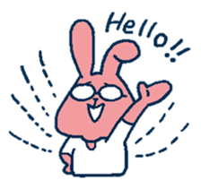 glasses rabbit sticker #614609