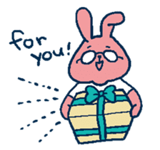glasses rabbit sticker #614621