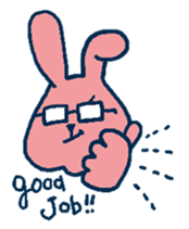 glasses rabbit sticker #614625