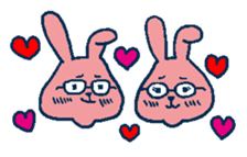 glasses rabbit sticker #614626