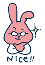 glasses rabbit sticker #614632