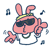 glasses rabbit sticker #614633