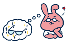 glasses rabbit sticker #614635