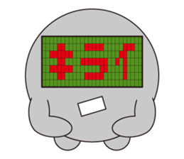 circle face 20 digital robot sticker #618126