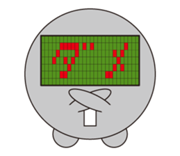 circle face 20 digital robot sticker #618128