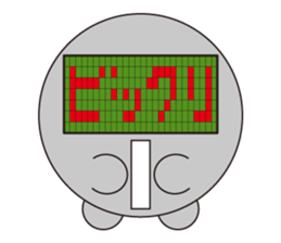 circle face 20 digital robot sticker #618129