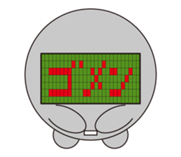 circle face 20 digital robot sticker #618139