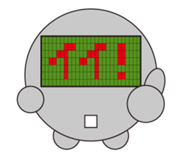 circle face 20 digital robot sticker #618149