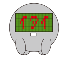 circle face 20 digital robot sticker #618159